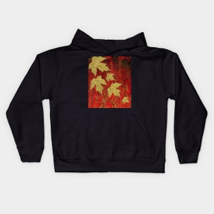 Fall Leaves on Red Kids Hoodie